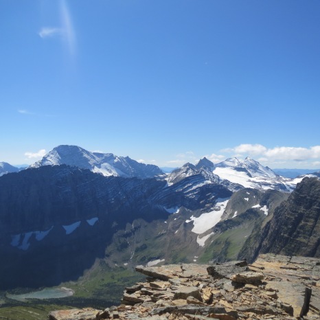 Glacier National Park, Montana - View from Reynolds Mountain cliffs.